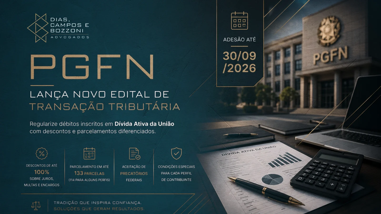 PGFN publica edital para transação tributária.